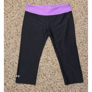 Under Armour Fitted Capri Pants Women's Size Medium Black Purple